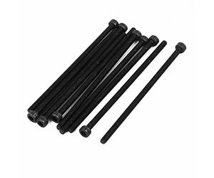 Sourcingmap M3x70mm Fully Thread Hex Socket Head Knurled Cap Screw Bolt Black 10pcs