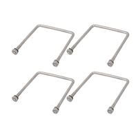 sourcingmap M4 Thread 50mm Inner Width 304 Stainless Steel Square U Bolt Silver Tone 4pcs