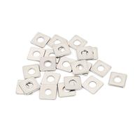 Sourcingmap M4 x 10mm Square Stainless Steel Flat Repair Plate Silver Tone 20pcs