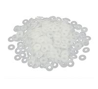 sourcingmap M4 x 10mm x 1mm Nylon Flat Pads Insulating Washers Spacers Gaskets Fastener Grey White 400PCS