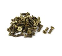 Sourcingmap M4 x 12mm Brass Fastening Phillips Countersunk Screws GB819 50 Pcs