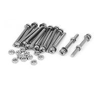 Sourcingmap M4 x 40mm 304 Stainless Steel Phillips Pan Head Screws Nuts w Washers 15 Sets