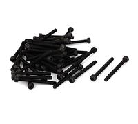 Sourcingmap M4 x 40mm Carbon Steel Full Thread Hex Socket Cap Head Screws Bolts Black 50 Pcs
