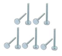 Sourcingmap M4x40mm Thread Zinc Plated Knurled Round Head Thumb Screws Silver Blue 10pcs