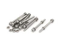Sourcingmap M4x50mm 304 Stainless Steel Phillips Pan Head Bolt Screw Nut w Washer 12 Sets
