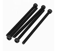 Sourcingmap M4x70mm Fully Thread Hex Socket Head Knurled Cap Screw Bolt Black 5pcs