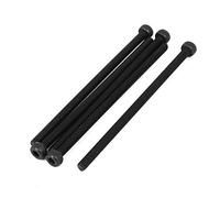 Sourcingmap M4x80mm Fully Thread Hex Socket Head Knurled Cap Screw Bolt Black 5pcs