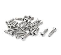Sourcingmap M5.5 x 25mm Phillips Flat Head Self Tapping Screw Silver Tone 25 Pcs