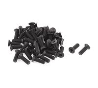 Sourcingmap M5 x 12mm Thread Phillips Countersunk Head Screws Bolt Black 50pcs