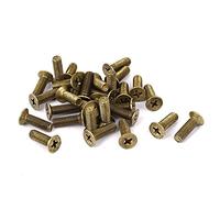 Sourcingmap M5 x 16mm Brass Metric Phillips Head Countersunk Screws GB819 30 Pcs