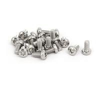 Sourcingmap M5x10mm 304 Stainless Steel Button Head Torx Screws Bolts Silver Tone 20pcs