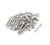 Sourcingmap M5x35mm Thread 304 Stainless Steel Hex Socket Head Cap Screw Bolt DIN912 35pcs