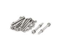 Sourcingmap M5x50mm 304 Stainless Steel Phillips Pan Head Bolt Screw Nut w Washer 12 Sets