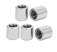 Sourcingmap M6 Round Connector Nuts, 304 Stainless Steel Coupling Nut 10.0mm/0.39inch Length,Pack of 5