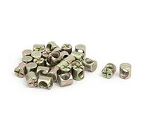 Sourcingmap M6 x 10mm Cross Dowel Slotted Metal Barrel Nuts 30PCS for Furniture Bed Chair