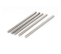 Sourcingmap M6 x 130mm 304 Stainless Steel Fully Threaded Rod Bar Studs Silver Tone 5 Pcs