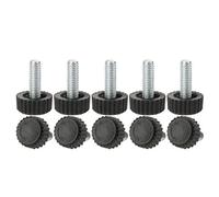Sourcingmap M6 x 18 x 18mm Hand Screw Furniture Glide Leveling Feet Adjustable Height Leveler Floor Protector for Home Furniture Legs 10 Pack