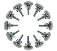 Sourcingmap M6 x 20 x 30mm Screw on Furniture Glide Leveling Feet Adjustable Leveler with T-Nuts for Table Leg 12pcs