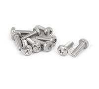 Sourcingmap M6 x 20mm 316 Stainless Steel Round Torx Head Machine Screw Silver Tone 10pcs