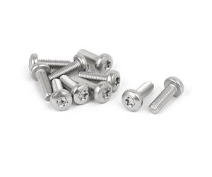 Sourcingmap M6 x 20mm 316 Stainless Steel Round Torx Head Machine Screw Silver Tone 10pcs