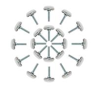 sourcingmap M6 x 25 x 30mm Screw on Furniture Glide Leveling Feet Adjustable Leveler Pad for Chair Industrial Machine Desk Leg 24pcs