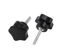 Sourcingmap M6 x 30mm Male Metal Screw Plastic Clamping Knob Grip Handle 2 Pcs