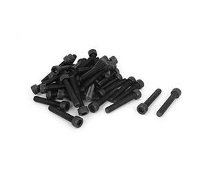 Sourcingmap M6 x 35mm Hex Bolt Socket Head Cap Machine Screws Black 40Pcs