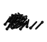 Sourcingmap M6 x 40mm Carbon Steel Full Thread Hex Socket Cap Head Screws Bolts Black 25 Pcs