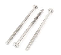 Sourcingmap M6x120mm Male Thread Phillips Flat Head Bolt Screw Suitable for Double Bed Furniture TV Rack Wall Hanging 3pcs