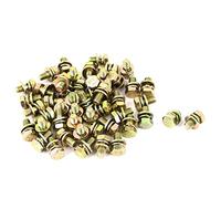 Sourcingmap M6x12mm 8.8 Grade Yellow Zinc Plated Hex Head Bolt 50pcs w Washer