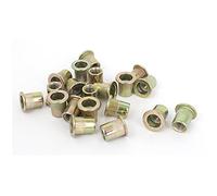 Sourcingmap M6x12mm Flat Head Knurled Body Blind Rivet Nuts Threaded Insert Nutserts 20pcs