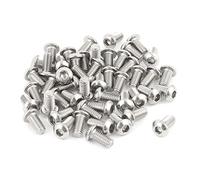 Sourcingmap M6x12mm Stainless Steel Hex Socket Button Head Screws 50 Pcs
