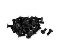 Sourcingmap M6x15mm Phillips Nylon Countersunk Head Bolt Machine Screw Black 50Pcs