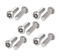Sourcingmap M6x20mm 304 Stainless Steel Button Head Torx Six-Lobe Security Tamper Proof Screws 10pcs