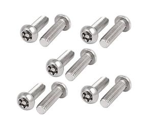 Sourcingmap M6x20mm 304 Stainless Steel Button Head Torx Six-Lobe Security Tamper Proof Screws 10pcs