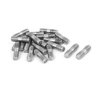 Sourcingmap M6x20mm 304 Stainless Steel Double End Threaded Stud Screw Bolt 20pcs