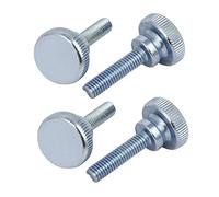sourcingmap M6x25mm Flat Knurled Head Fully Threaded Thumb Screws Bolts Fastener 4pcs