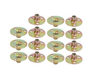 Sourcingmap M6x25x1.2mm 3-Hole Tee Nut Carbon Steel T-Nut Mounting Hardware Fitting Fastener Through Hole Flange Insert Female Thread 15Pcs