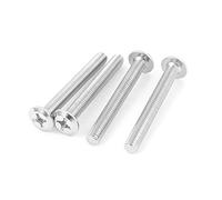Sourcingmap M6x50mm Male Thread Phillips Flat Head Bolt Screw Suitable for Double Bed Furniture TV Rack Wall Hanging 4pcs