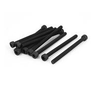 Sourcingmap M6x80mm Hex Bolt Socket Head Cap Machine Screws Fasteners Black 10Pcs