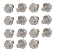 Sourcingmap M6x8mm Thread 304 Stainless Steel Hex Head Serrated Flange Screw Bolt 15pcs
