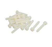 Sourcingmap M8 x 45mm Full Thread Nylon Hex Head Cap Screw Bolt Fastener 20 Pcs