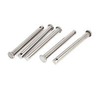 Sourcingmap M8 x 80mm Flat Head Stainless Steel Round Clevis Pins 5 Pieces