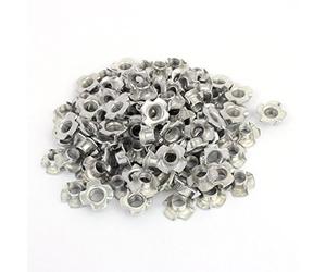 Sourcingmap M8 x 8mm Four Pronged Tee Nuts Captive Blind Inserts 100pcs for Wood Furniture