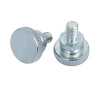 sourcingmap M8x12mm Flat Knurled Head Fully Threaded Thumb Screws Bolts Fastener 2pcs