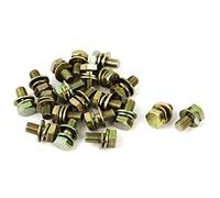 Sourcingmap M8x16mm 8.8 Grade Yellow Zinc Plated Hex Head Bolt 20pcs w Washer