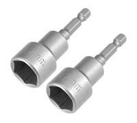 Sourcingmap 2 Pcs 1/4" Quick-Change Hex Shank 17mm Magnetic Nut Setter Driver Drill Bit, 65mm Length, Metric