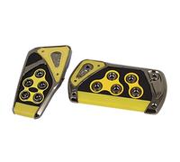 sourcingmap Manual Car Clutch Brake Gas Pedal Pad Kit Set 2 Pcs Black Yellow
