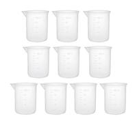 sourcingmap Measuring Cup 100ml PP Plastic Graduated Beaker Transparent for Lab Kitchen liquids 10pcs