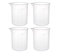 sourcingmap Measuring Cup 150ml PP Plastic Graduated Beaker Transparent for Lab Kitchen liquids 4pcs